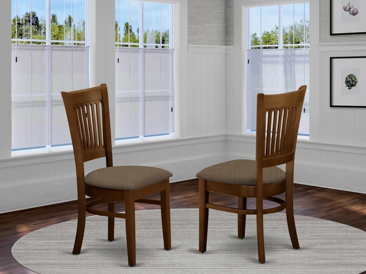 East West Vancouver Microfiber Upholstered Seat Chairs- Espresso - Pack of 2