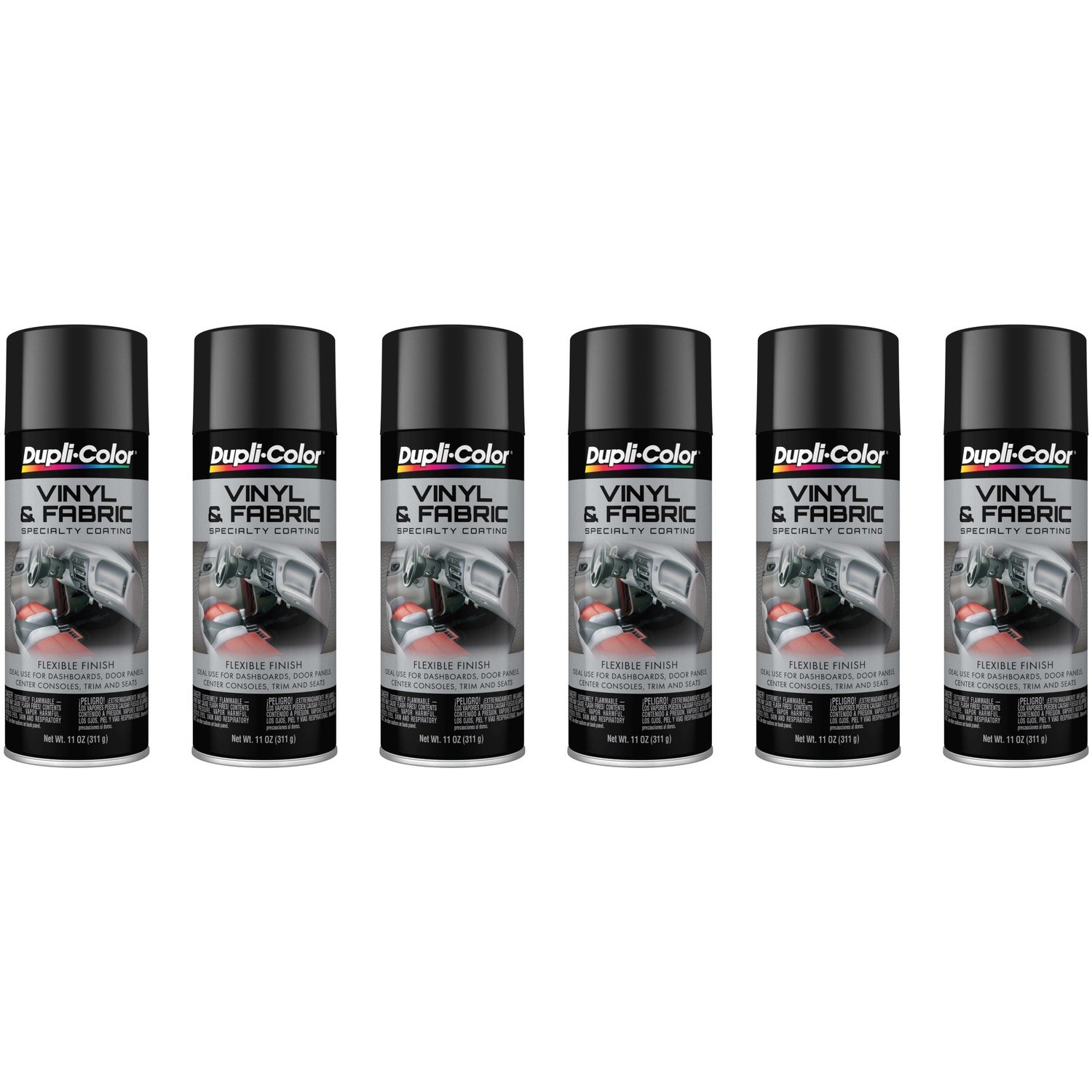 Duplicolor HVP104(6PACK) Vinyl & Fabric Spray High Performance Gloss Black 11oz.