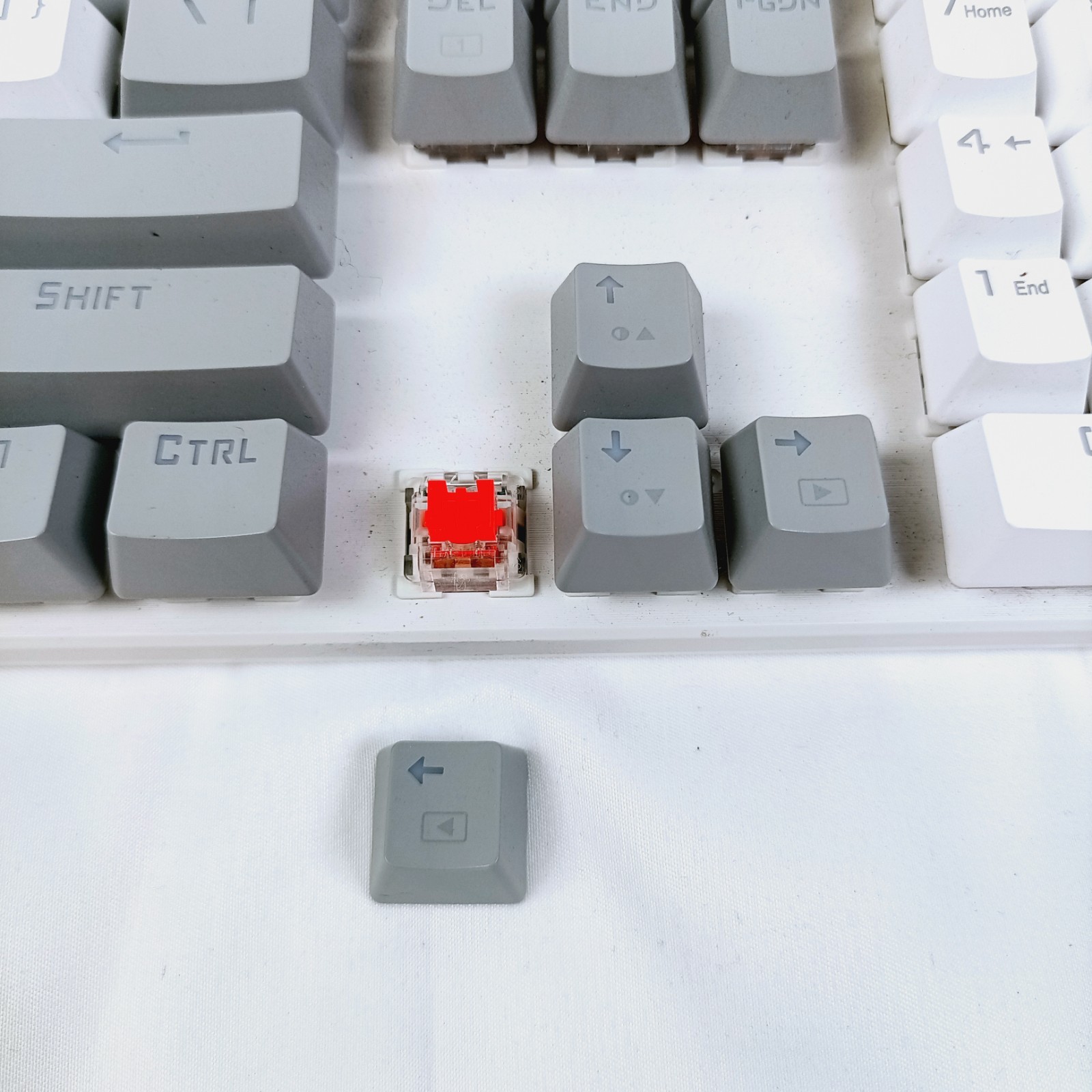 ET Tech PC372A Wireless Mechanical Gaming Keyboard White Gray Tested EUC