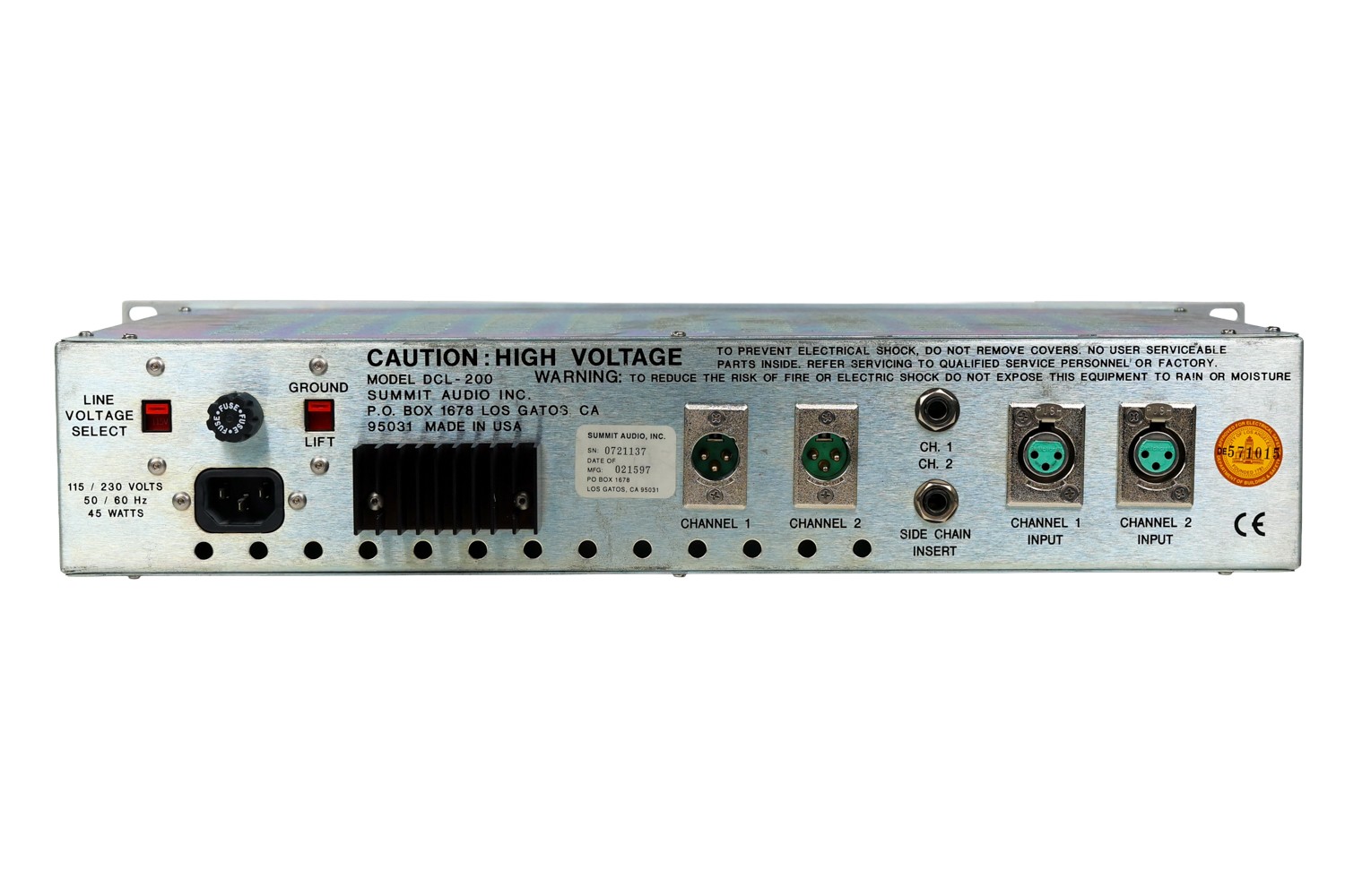 Summit Audio DCL-200 Dual-Channel Compressor/Limiter #0721137 (Used)