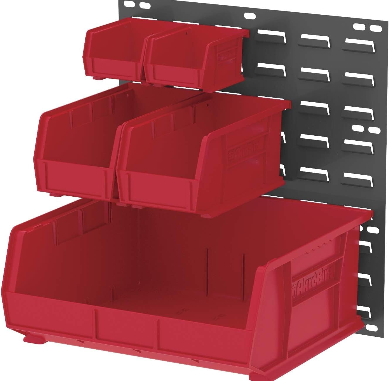 Stackable Storage Organizer Bin - 11-Inch x 5-Inch x 5-Inch - Red - 12-Pack