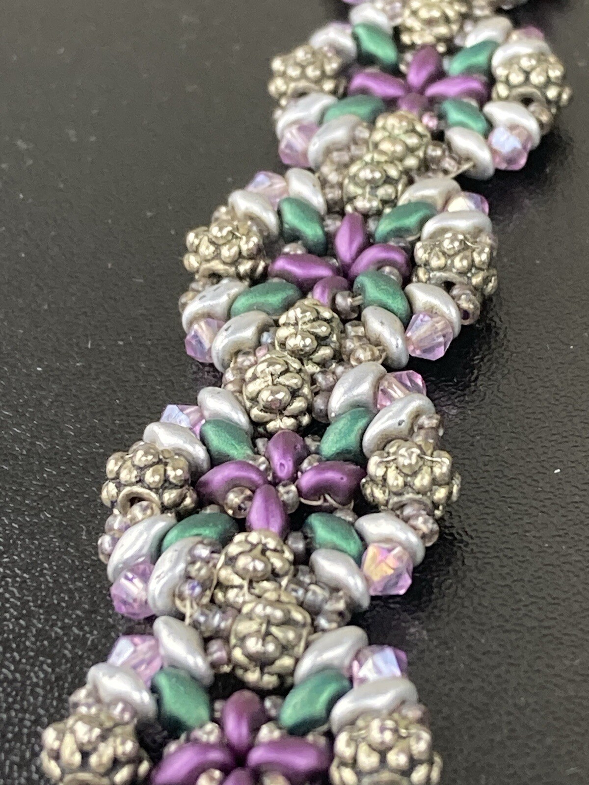 Starflower Handmade Beaded Toggle Bracelet 8.75”