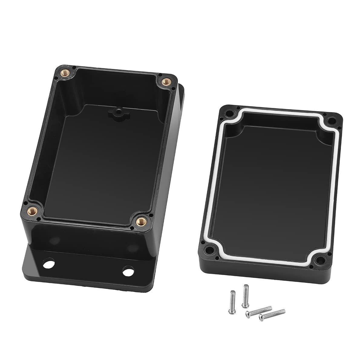 2 Pack IP65 Electronic Project Box Plastic ABS 3.95 x 2.7 x 2, Black