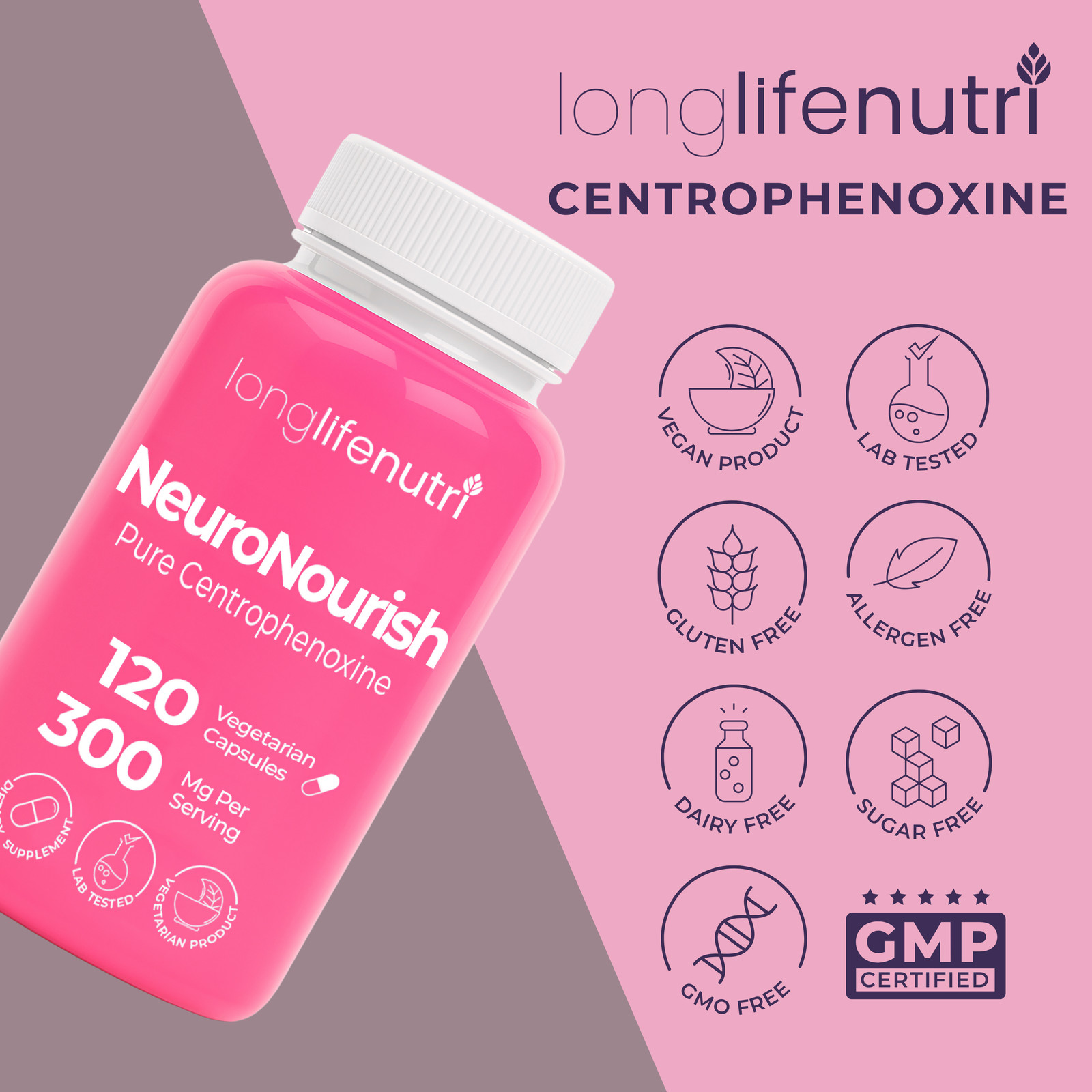 Centrophenoxine 300 mg - 120 Vegetarian Capsules