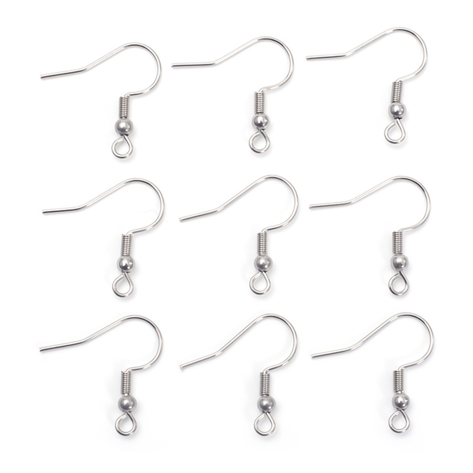 1000 Pcs 316L Stainless Steel Earring Fish Hook Coil Earwire Ear Wire Jewelry