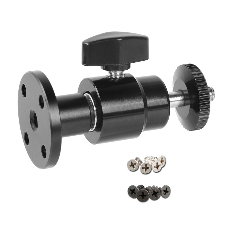 Wall Mount 1/4-20 Mini BallHead Mounts for Monitors/Surveillances System Support