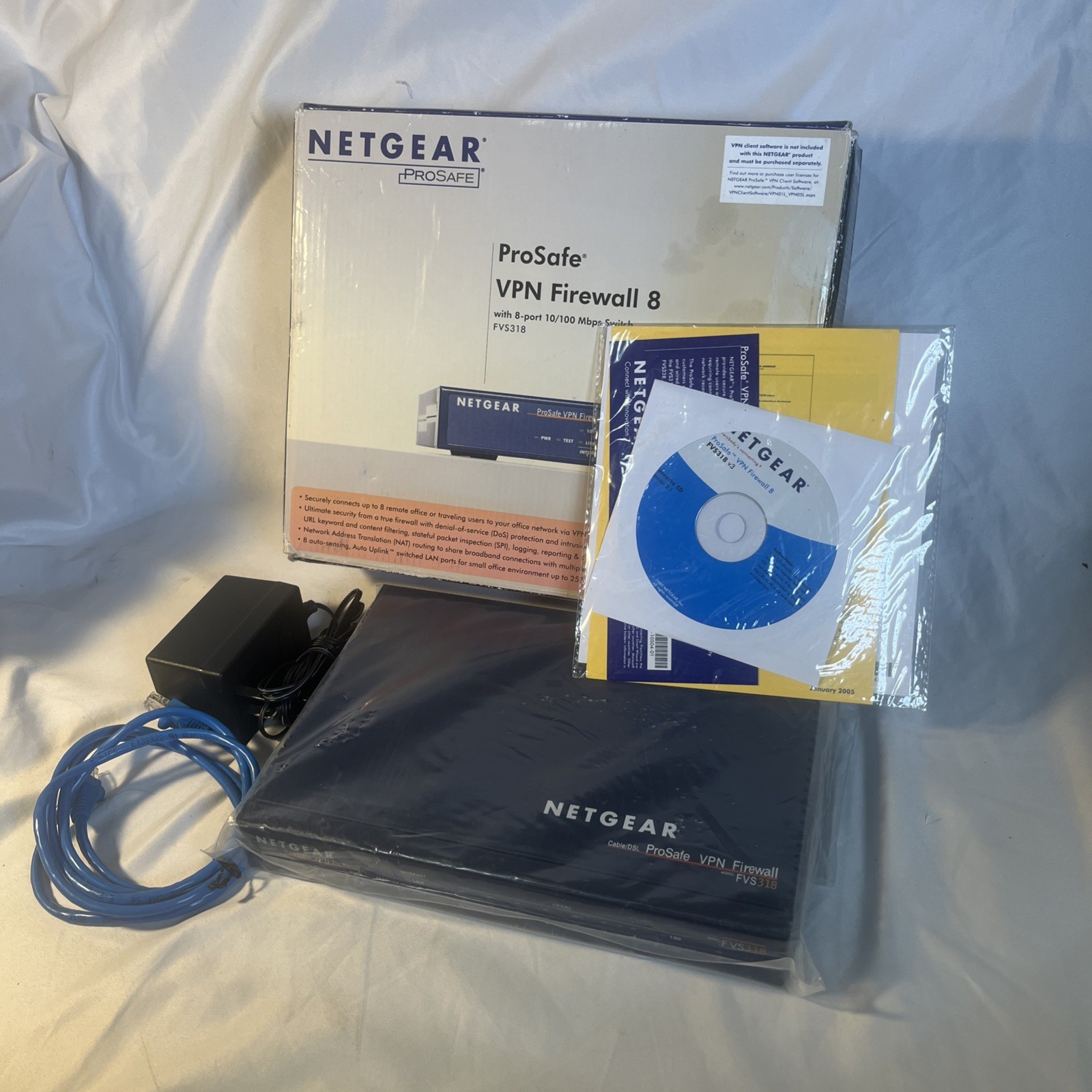 NETGEAR ProSAFE 8-PORT Gigabit VPN Business-class Firewall Model FVS318 100NAS