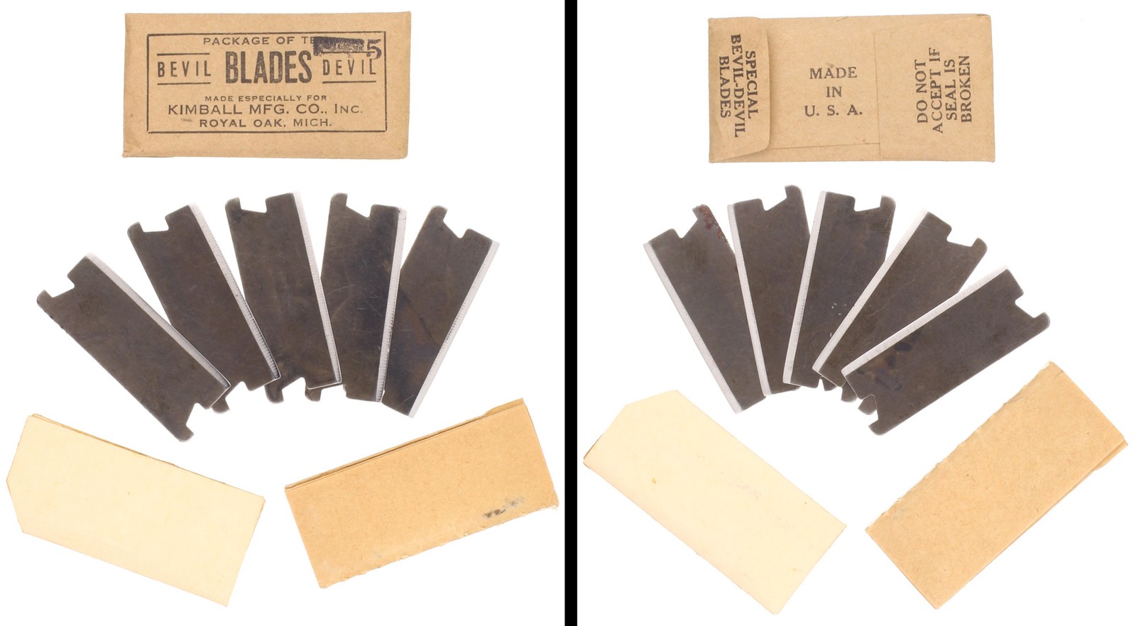Five Original Blades for Bevil Devil Beveled Edge Trimmer - Unused- mjdtoolparts