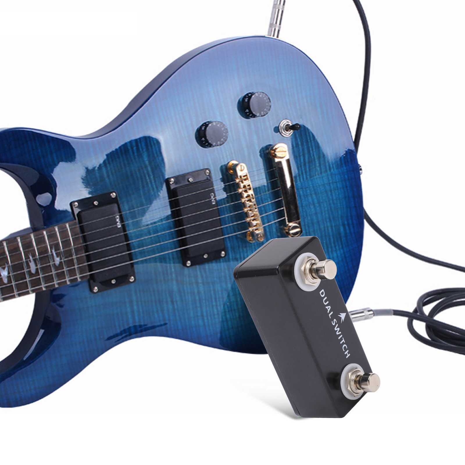 Guitar Foot Switch Pedal Dual Footswitch Tap Momentary Lock Free Controller