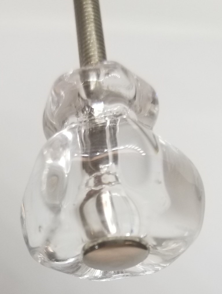 1-1/4" CLEAR HEXAGONAL Glass Knob Hexagon antique vintage old retro pan Hoosier