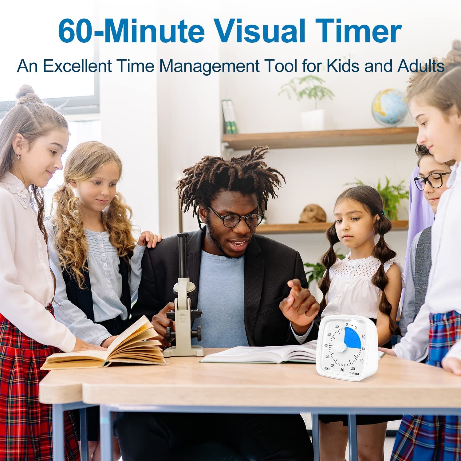 Visual Timer with Night Light 60-Minute Countdown Silent Time Management