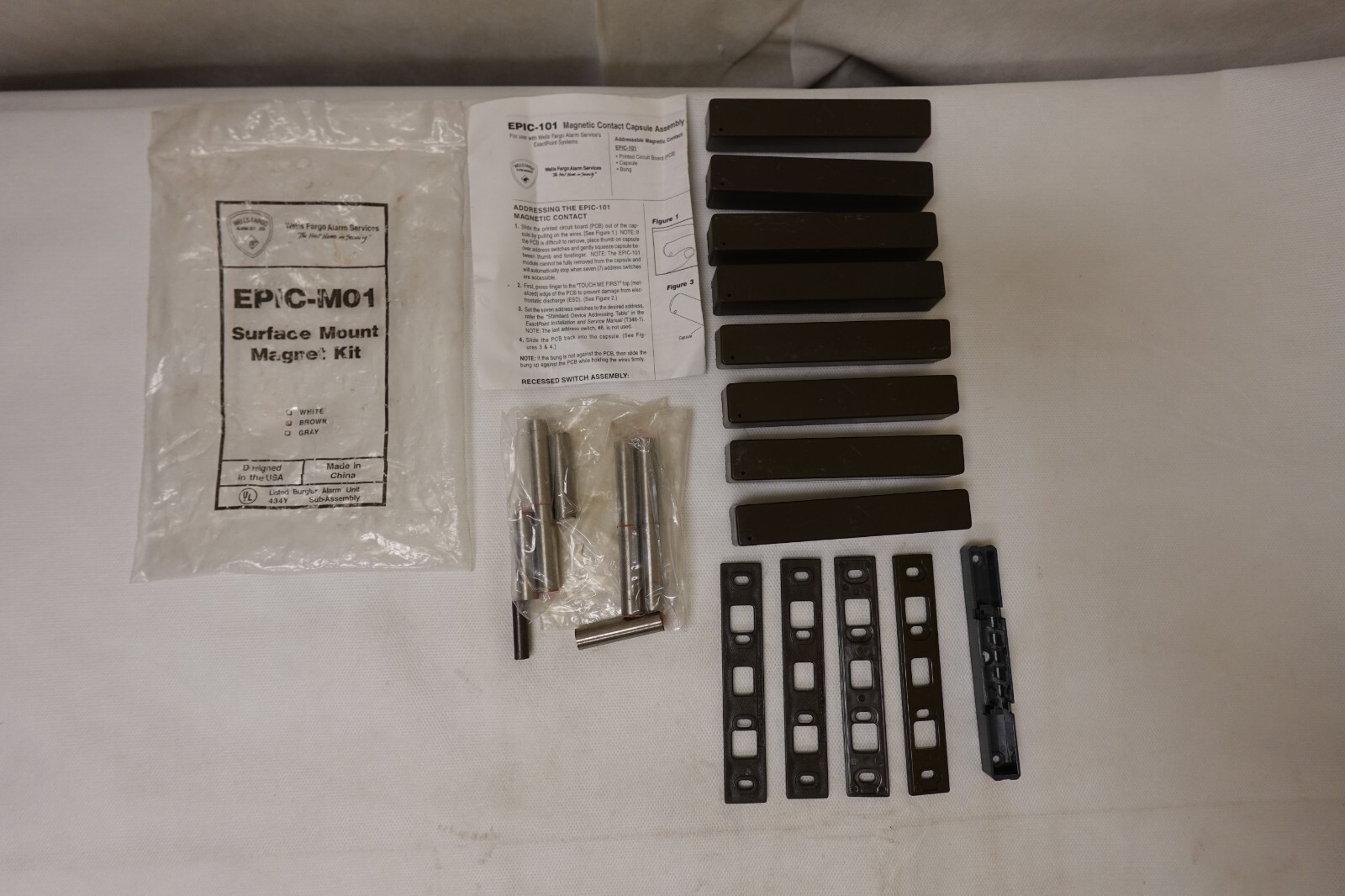 Wells Fargo Alarm EPIC-M01 Recessed Magnet Kit, New 8 Magnets for Door Contacts