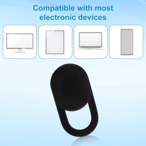 30Pcs Ultra-Thin Sliding Camera Privacy Covers Black ABS Universal