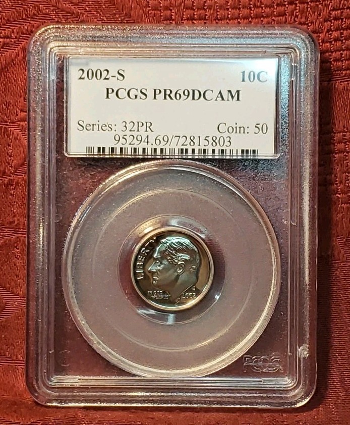 2002-S 10C Roosevelt Dime PCGS PR69DCAM, Free Shipping
