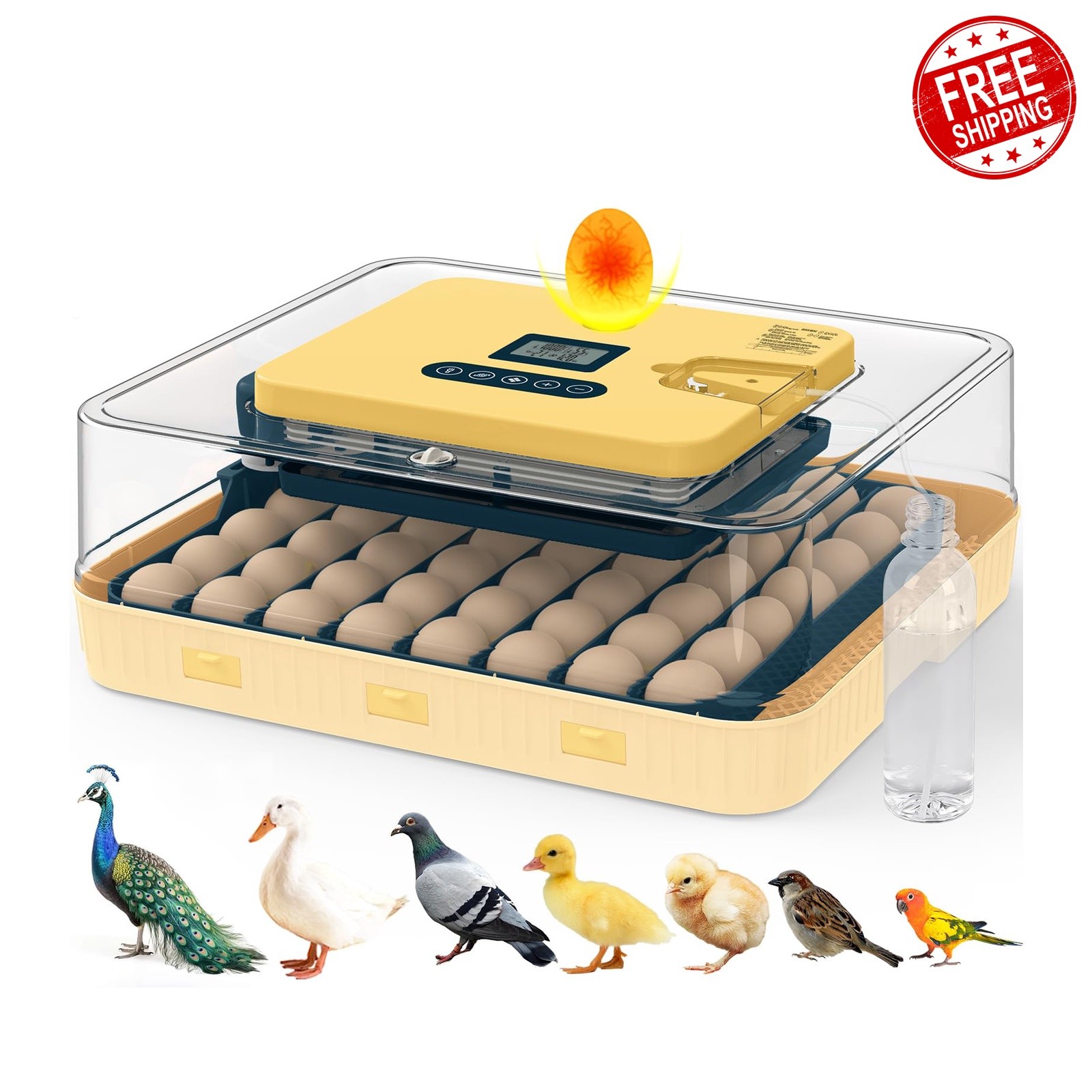 innhom Incubator 56 Eggs Blue/Yellow Auto Turner