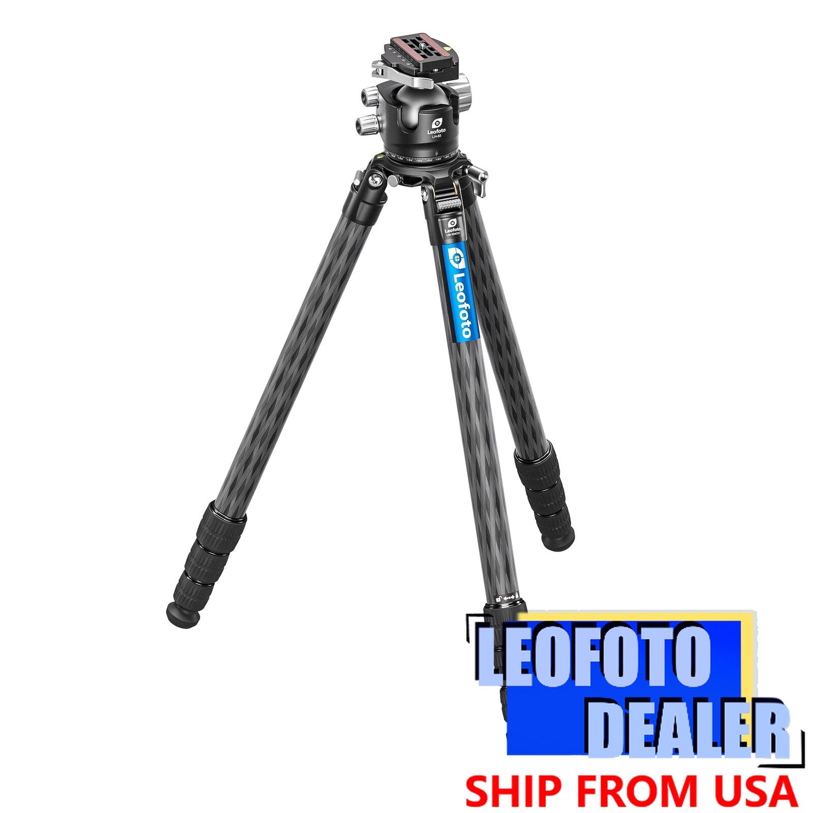 Leofoto LM-324CLX+LH-55LR Tripod 75mm Outdoor Shooting Set with BallHead