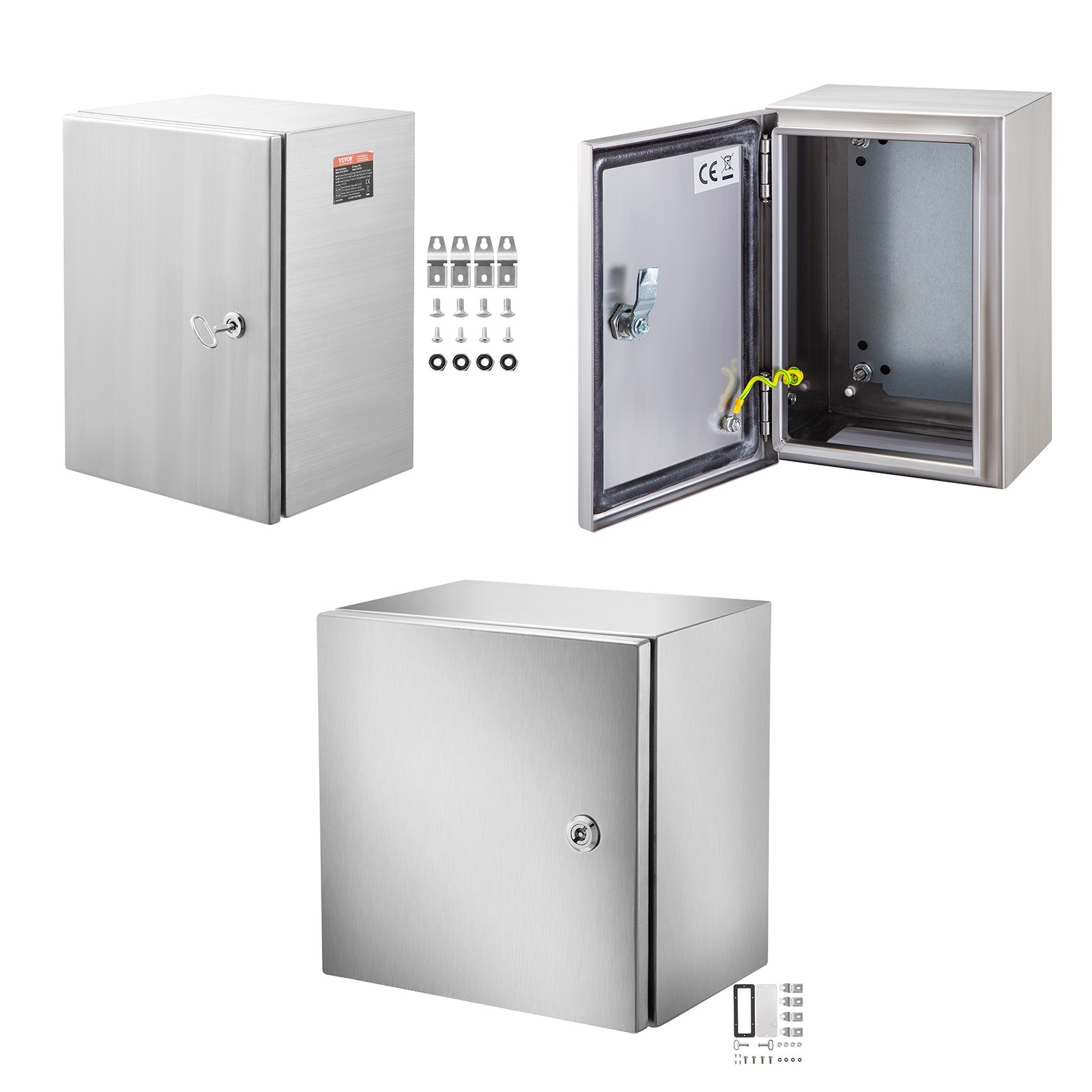 VEVOR 12'' 16'' 20" 24'' Stainless Steel Electrical Enclosure Junction Box IP66