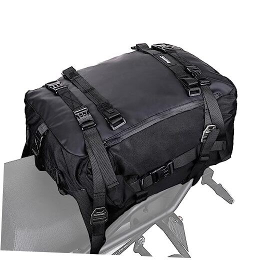 Motorcycle Tail Bag Waterproof Motor Pannier Travel Luggage 30L Black-30L