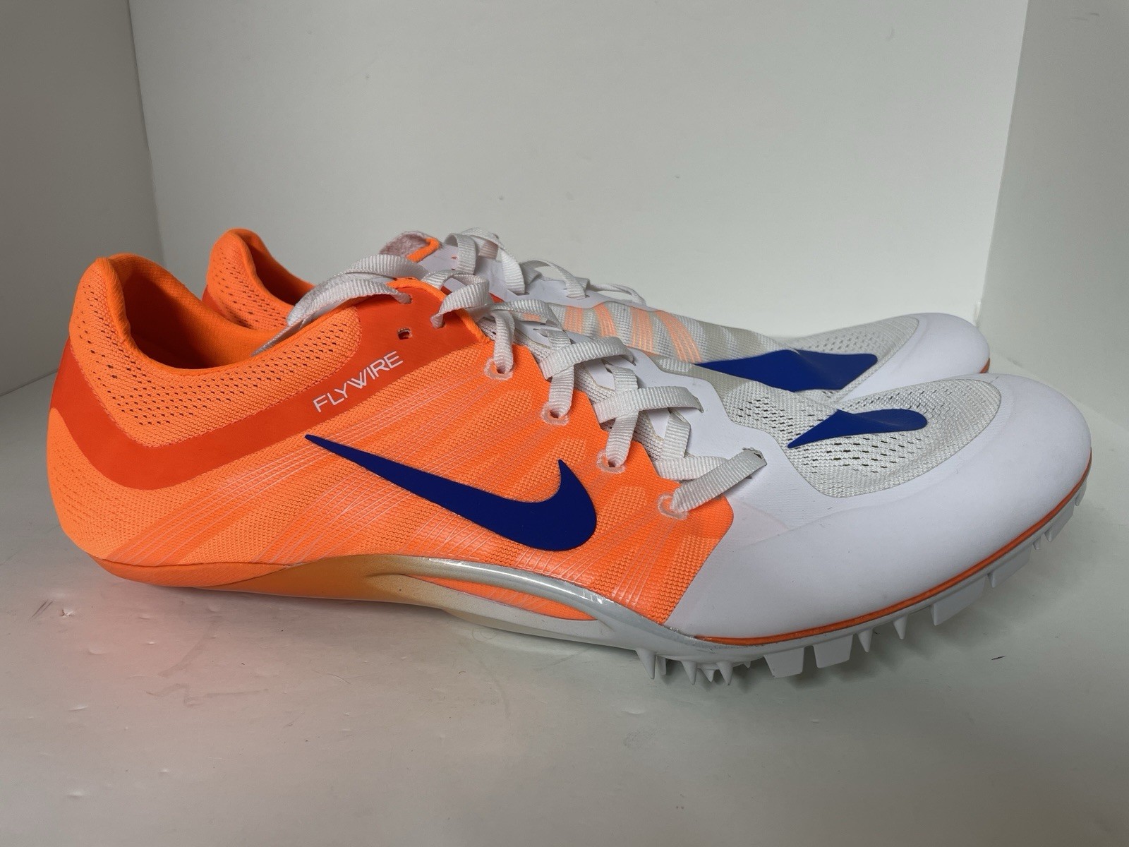 Nike Zoom Ja Fly Wire 2 Track Spikes Orange White 705373-148 Men Cleats Size 15
