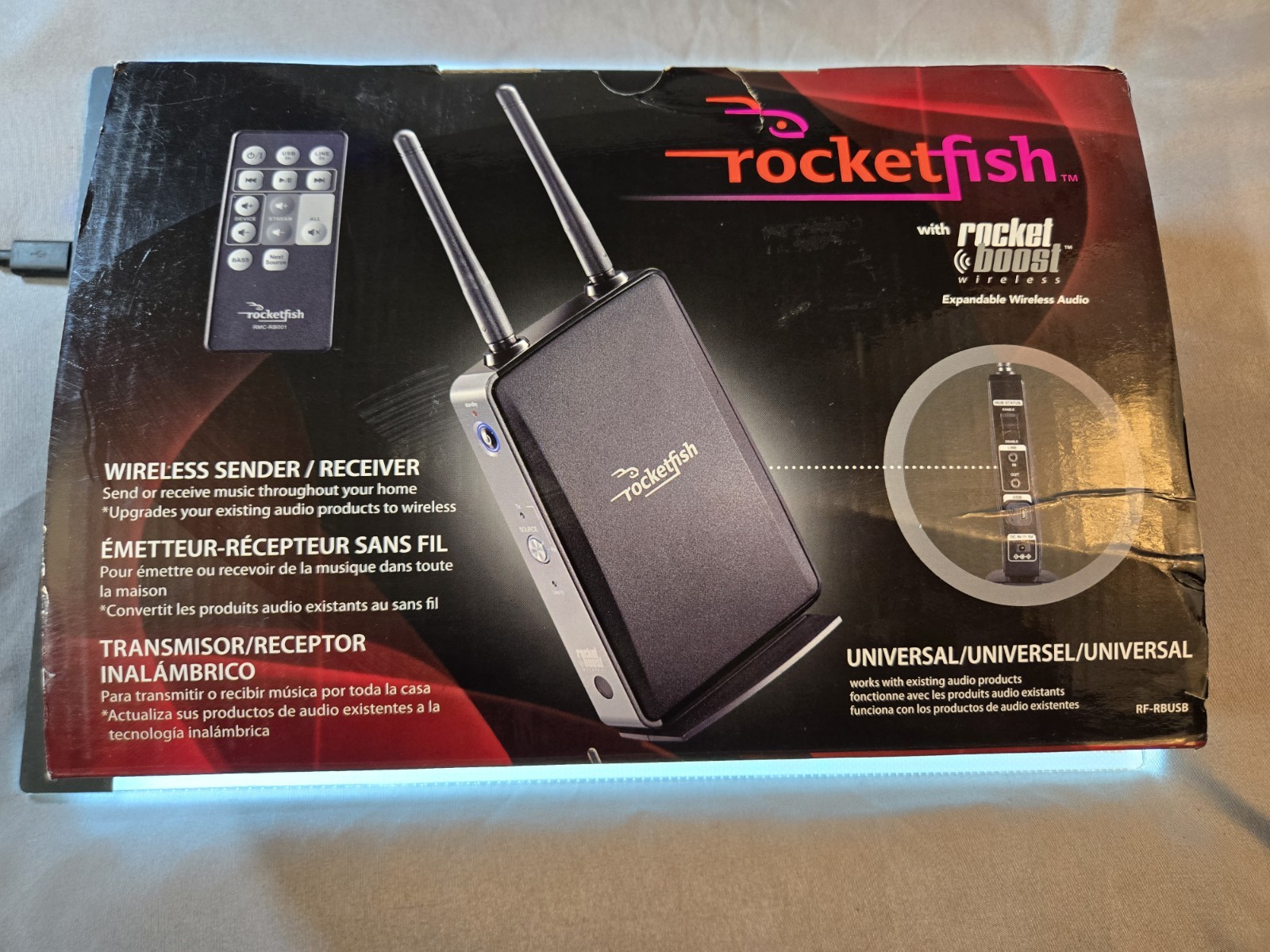 Rocketfish Rocketboost RF-RBUSB Wireless Sender/Receiver, USB, 3.5mm Audio