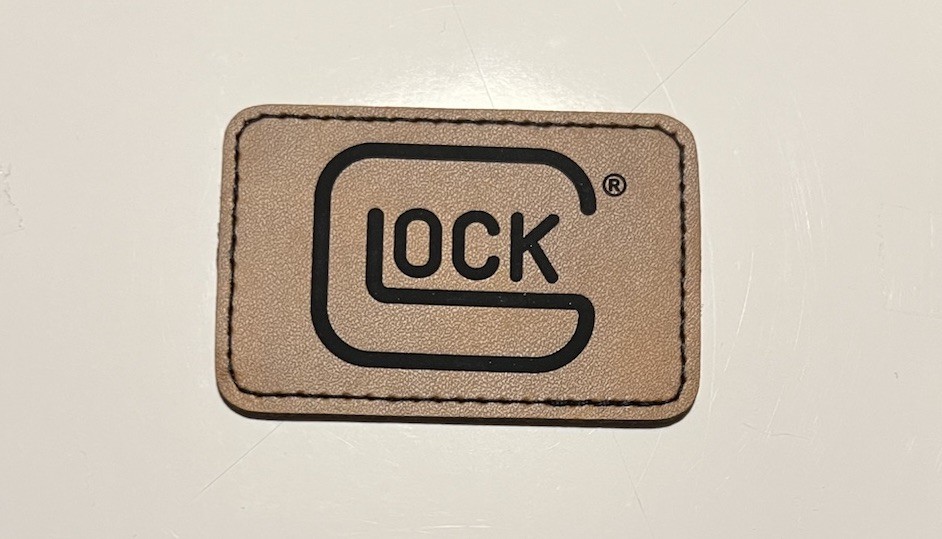 Glock Logo Hat Patch Self Adhesive Iron on Fabric  Leather  3”x2”