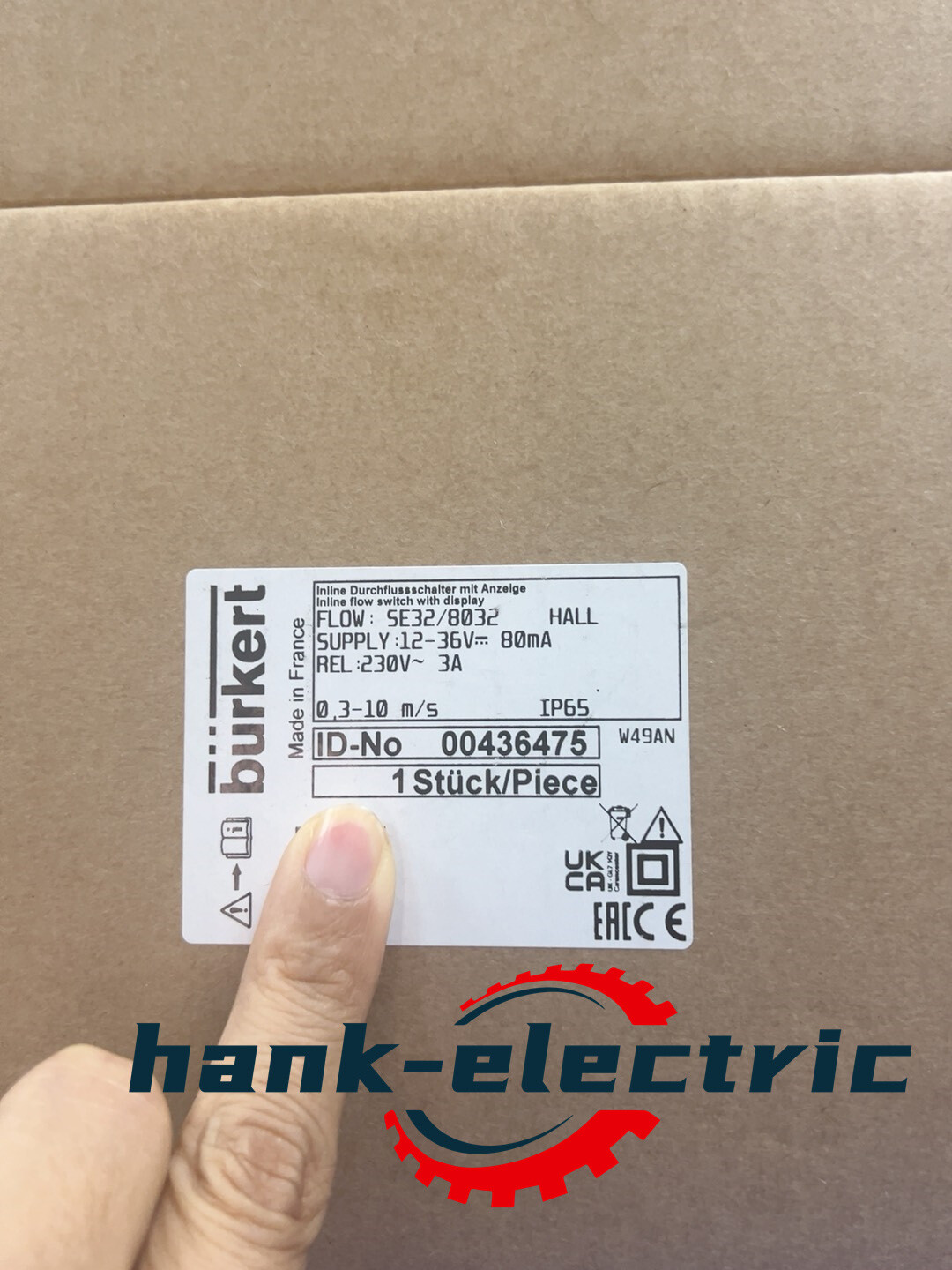 Burkert SE32/8032 Turbine Flowmeter Flow Switch 00436475 Fastshipping DHL