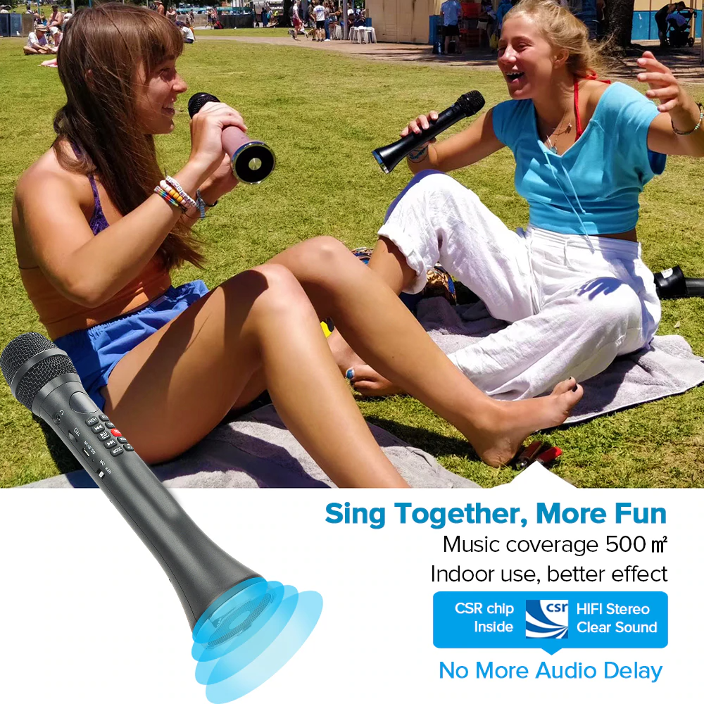 Karaoke Microphone Speaker Wireless Bluetooth Handheld CarPool Mic KTV Speaker