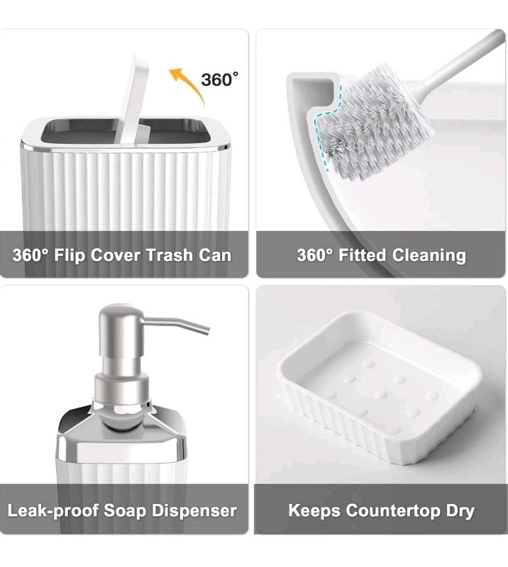 Umimile Bathroom Accessories Set, 5-Piece Bathroom Set with Toothbrush...