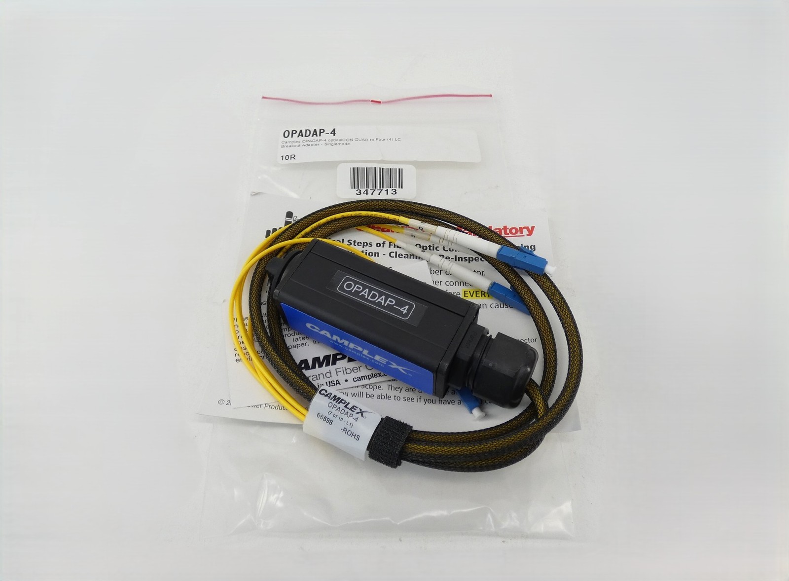 Camplex OPADAP-4 opticalCON QUAD to 4 LC Breakout Adapter Singlemode - NEW Su...