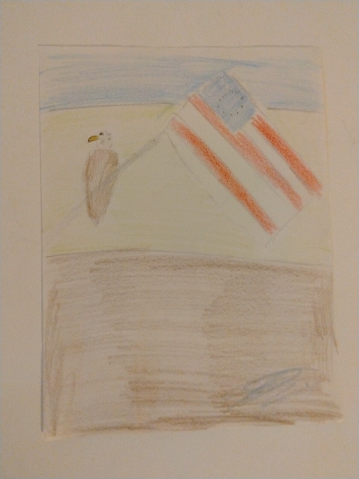 Drawing Eagle Carrying The US Revolutionary War Flag By Joseph Evaldi Made 2019