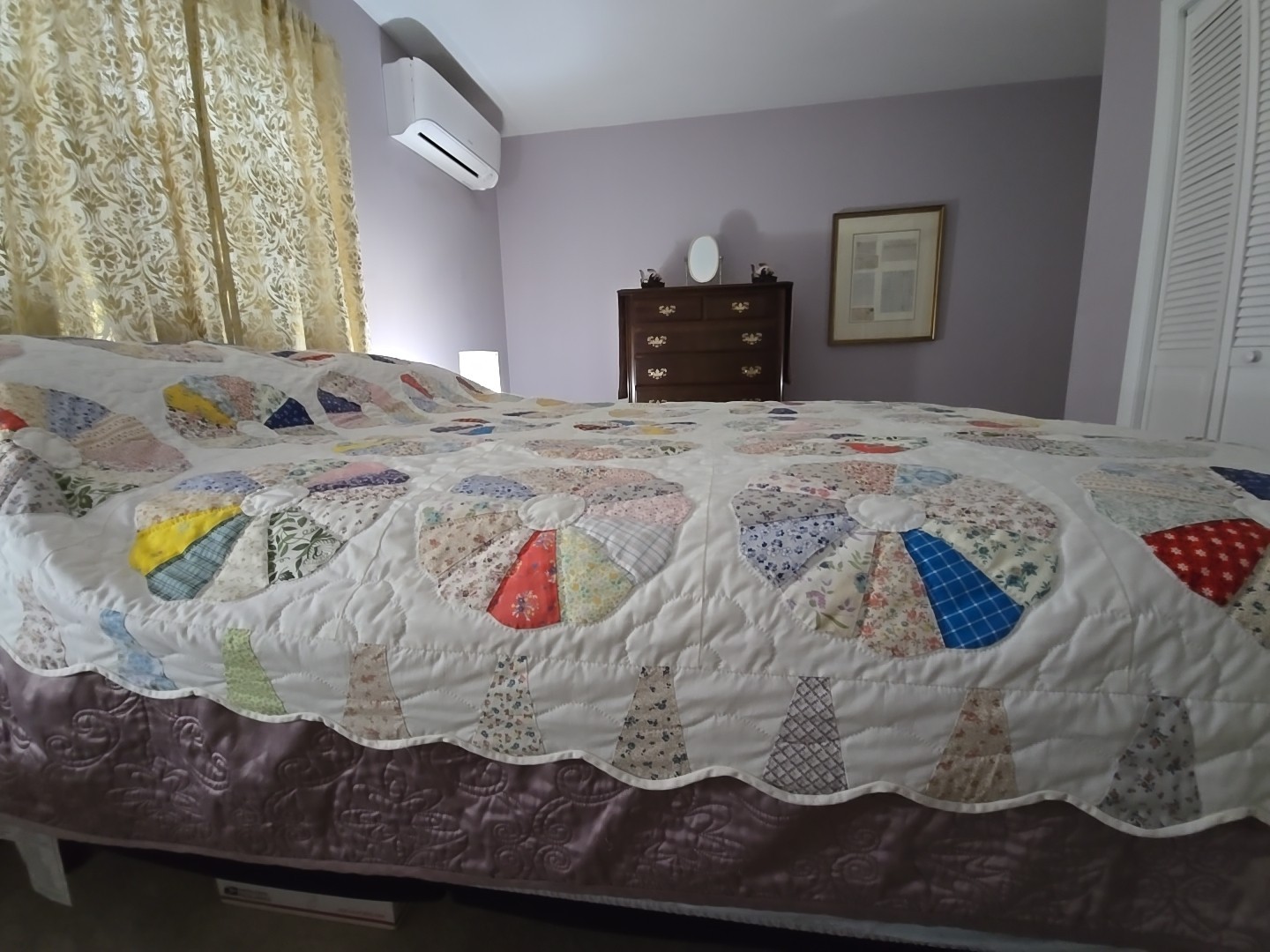 Rare 1949 Queen Handmade Dresden Plate 100% cotton Quilt