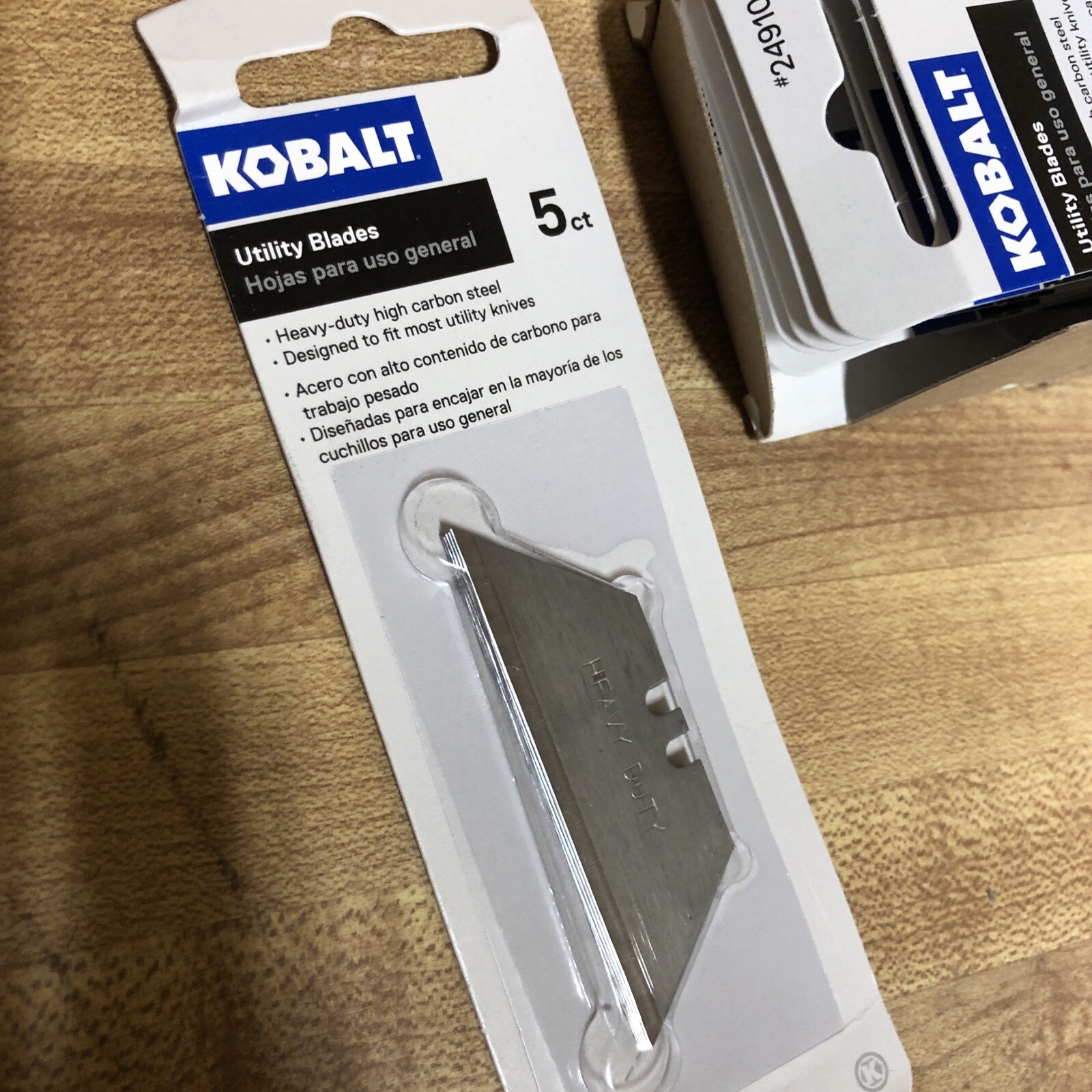 10 Pack x5pc KOBALT Heavy-Duty Carbon Steel Utility Blades 2491095 New