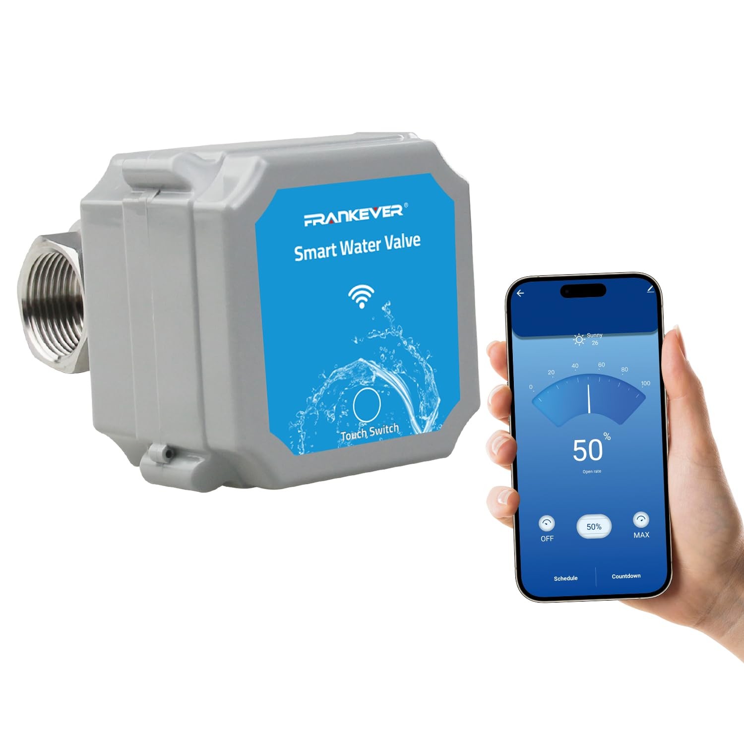 DN20 Smart Water Valve 3/4 Inch Smart Water Management System WiFi Remote Con...