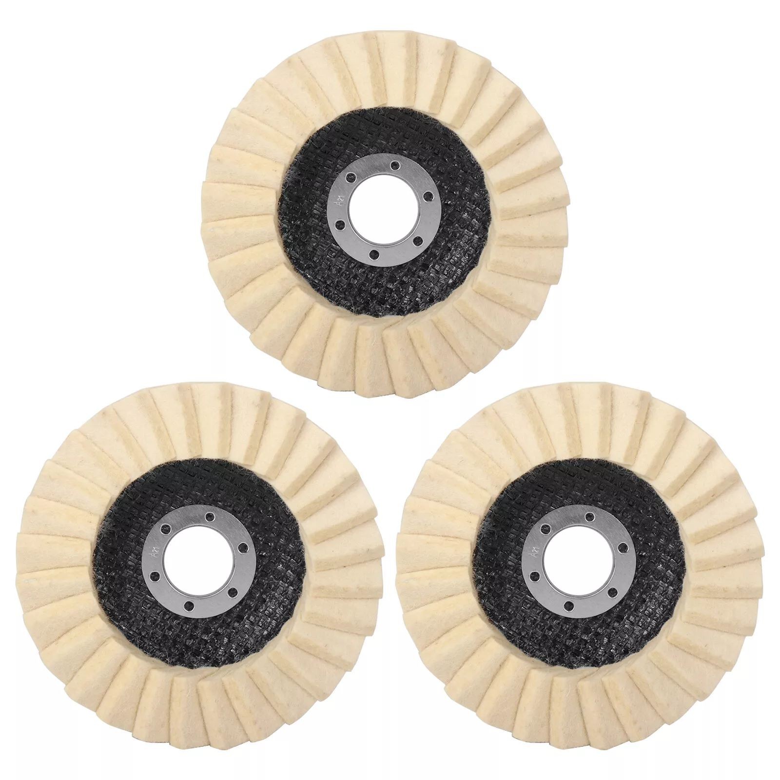 2Pcs Wool Polishing Wheel Buffing Pads Flap Disc For Metal Wood Angle Grinder