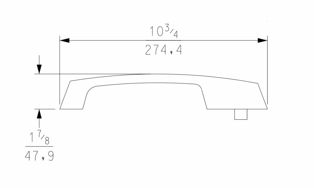Kason OEM 1229-B Series Brushed Chrome Walk-In Non-Locking Handle