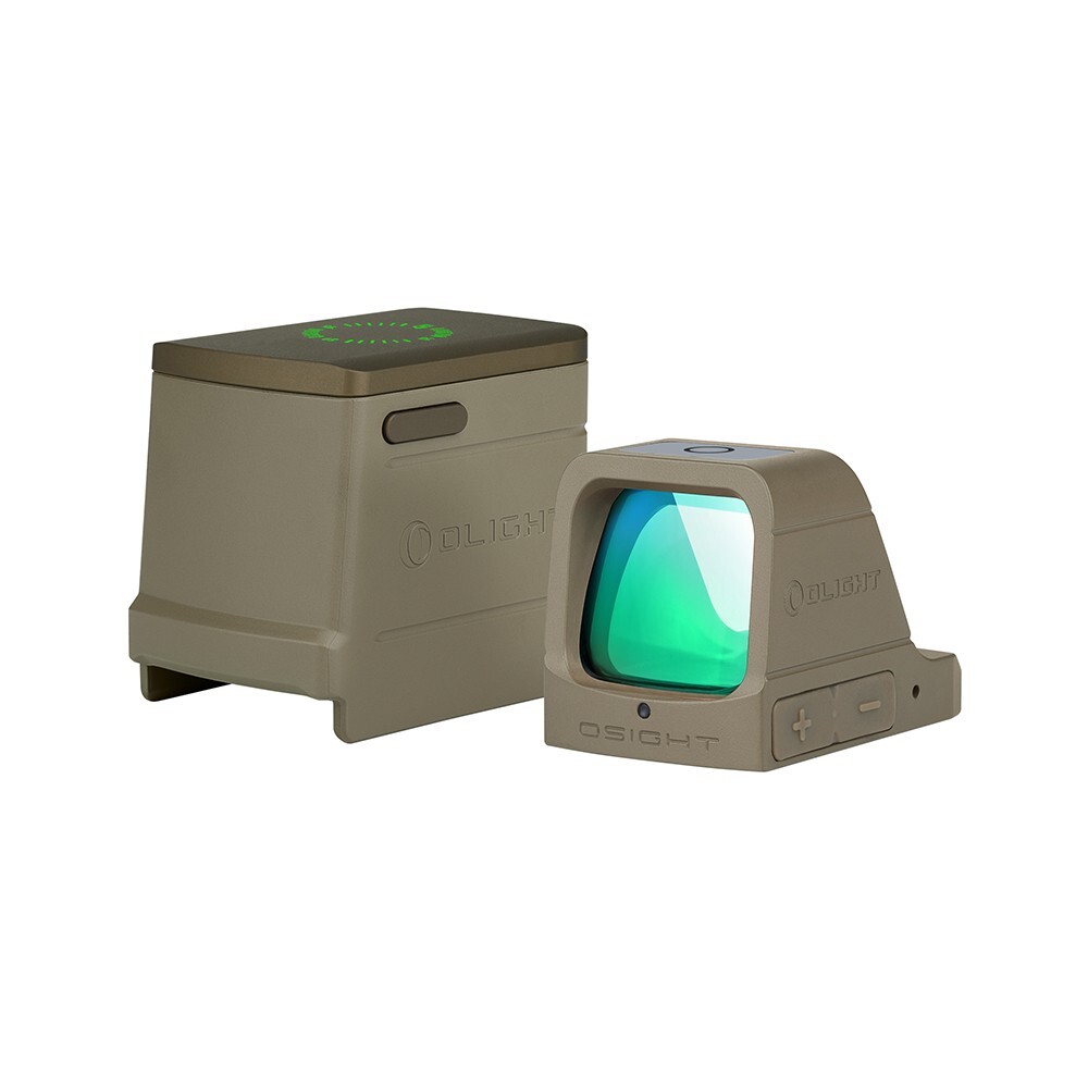 Olight Osight Green Flat Dark Earth, See Power, 3MOA, Magnetic Charging Cover