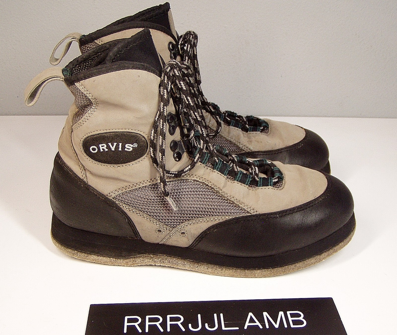 Orvis Felt Bottom Wading Shoes Boots for Fishing Tan & Black Mens 8