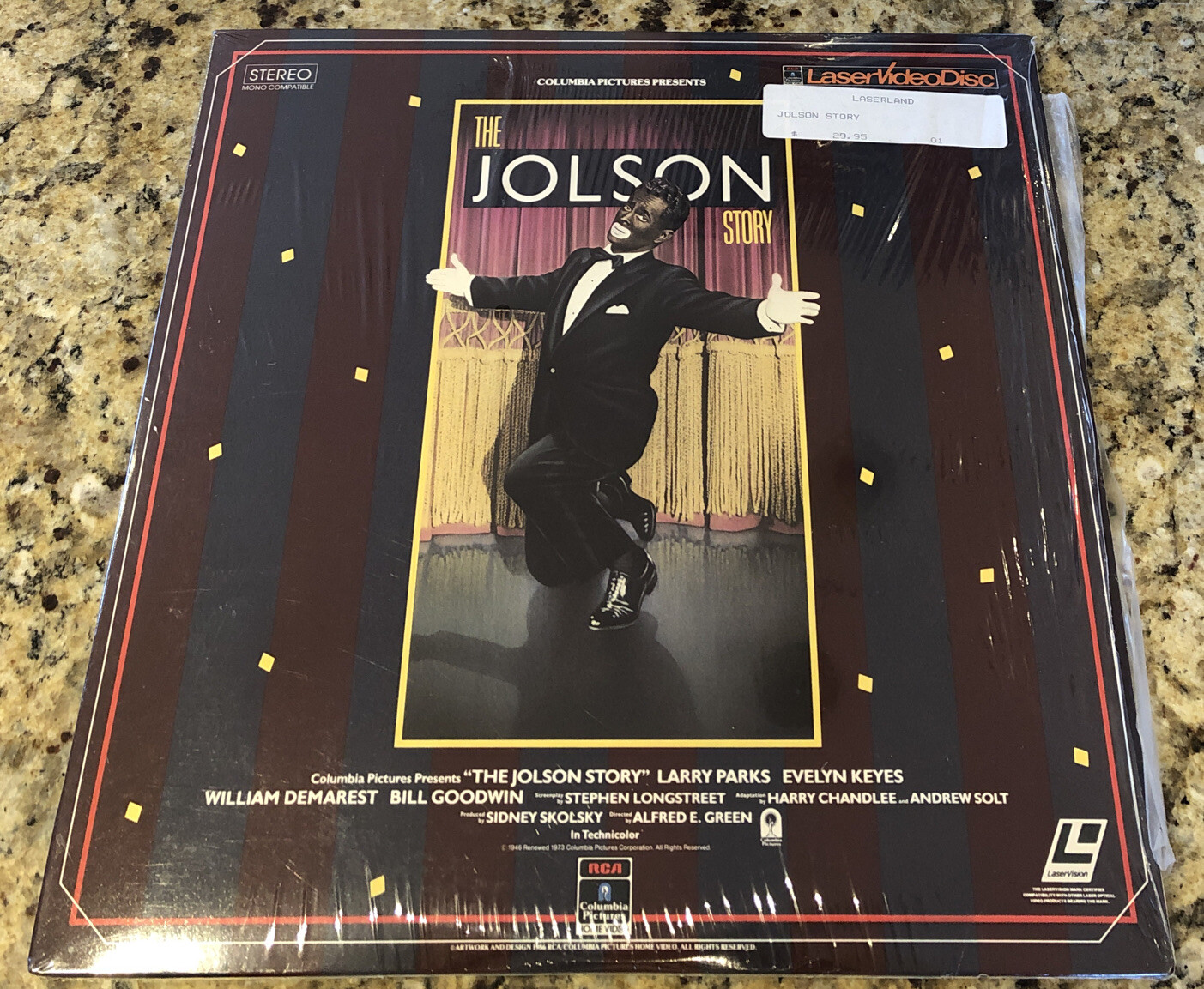 THE JOLSON STORY Laserdisc. Excellent!
