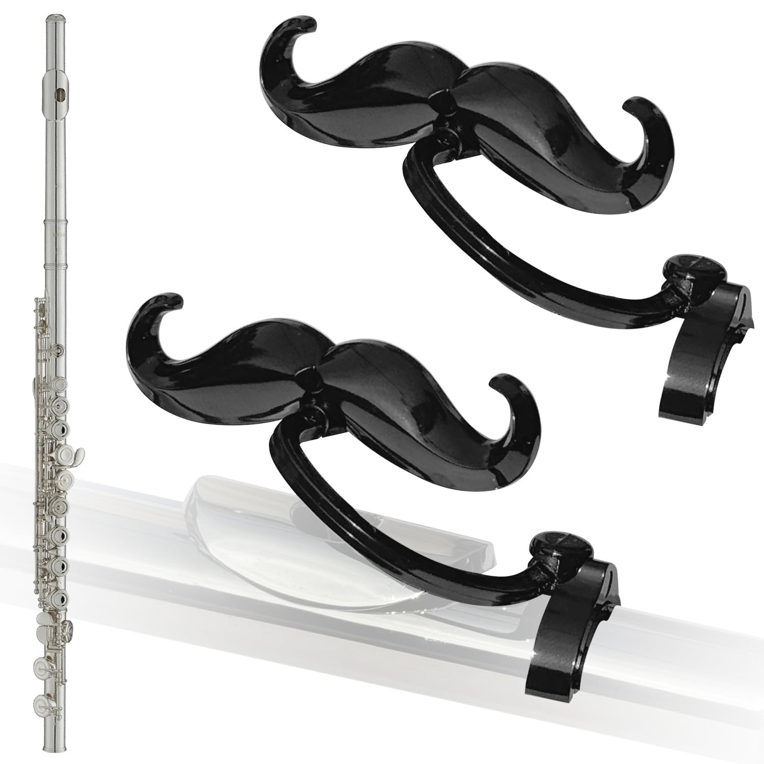 [2 Pack] Clip-On Mustache For Flutes - Includes Protective Case - Made To Fit...