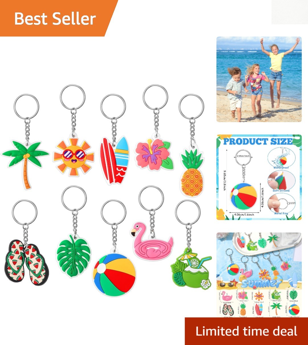 Exquisite 30PCS Silicone Summer Keychains - Ideal for Celebrations & Gifts