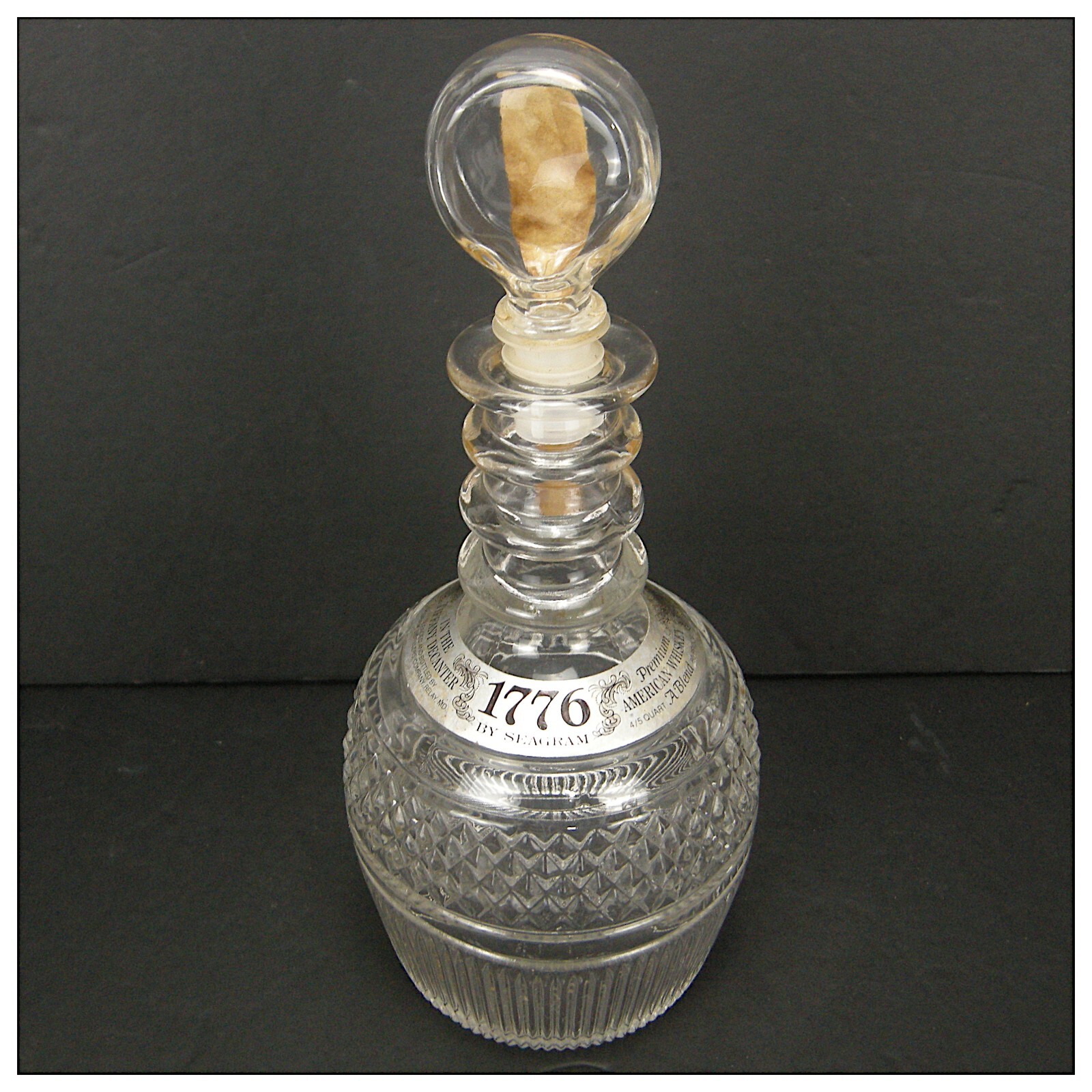 Tiffany & Co Seagram 1776  Decanter Stopper Original Stickers Label