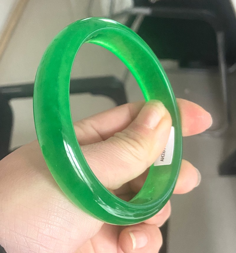 Certified huge icy Green 72mm Natural A Jade jadeite Bangle Bracelet 3898