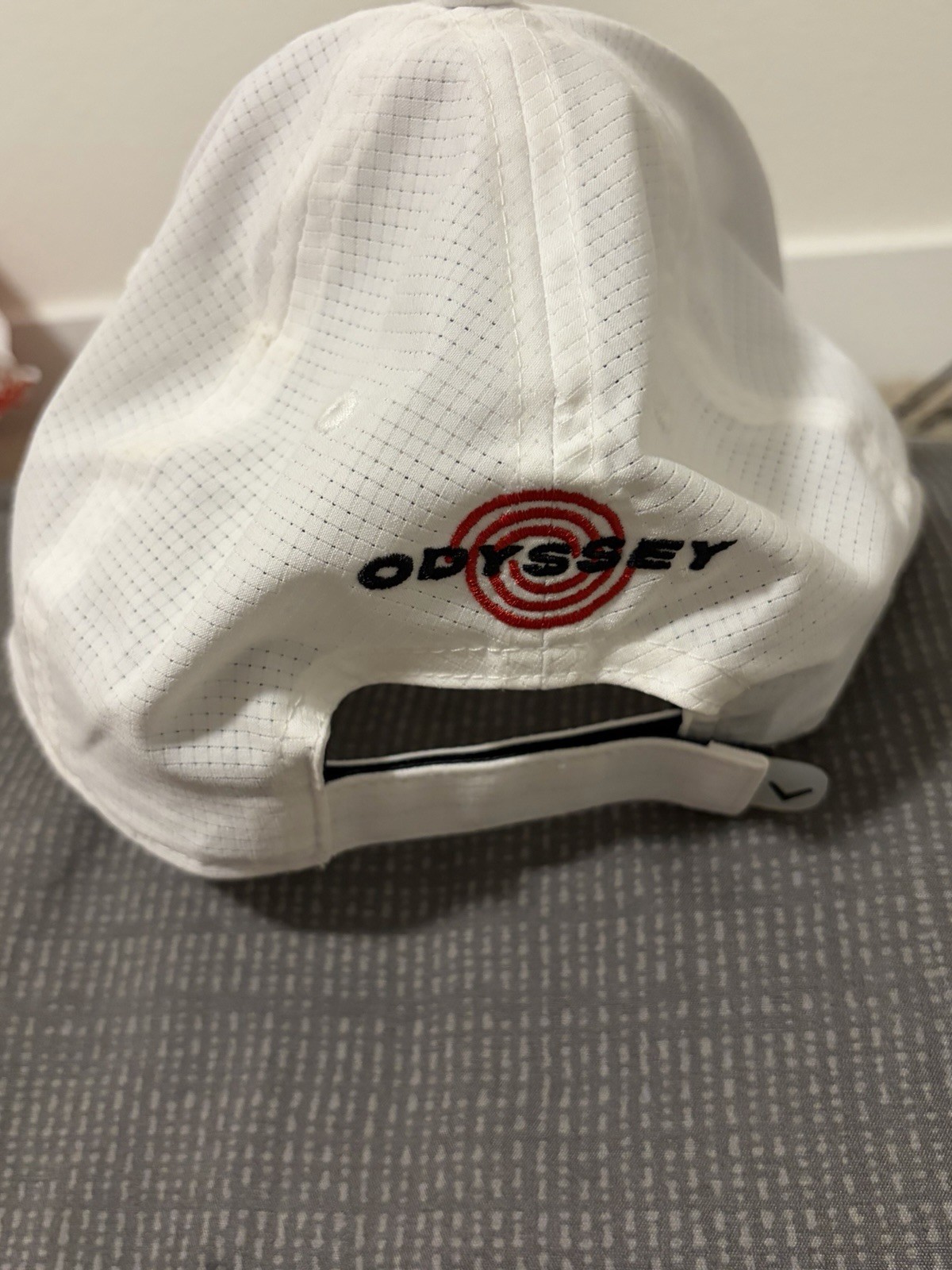 Callaway Odyssey White Adjustable Golf Hat 100% Polyester Embroidered Logo