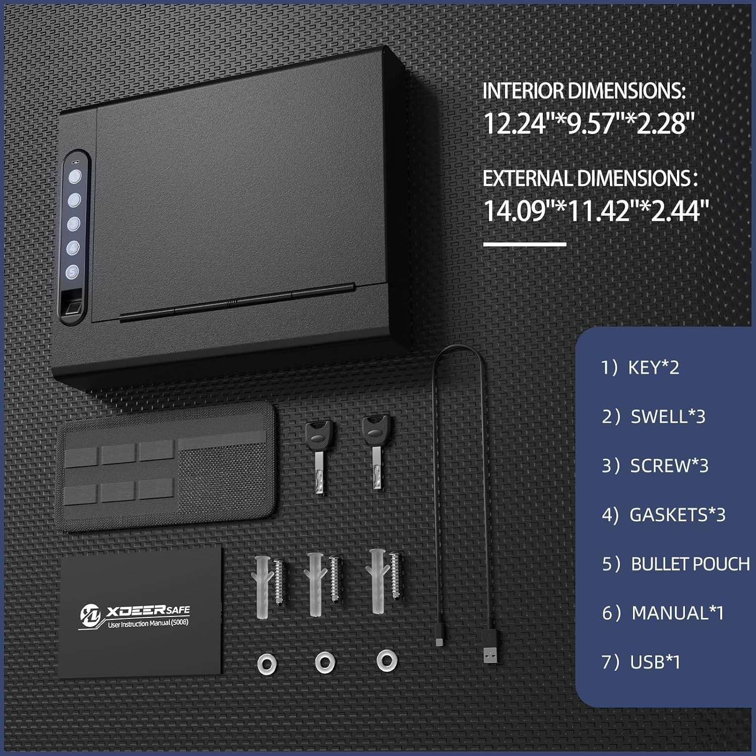 Xdeer Biometric Gun Safe Wall Mount – Fast Access & Tough Security Features