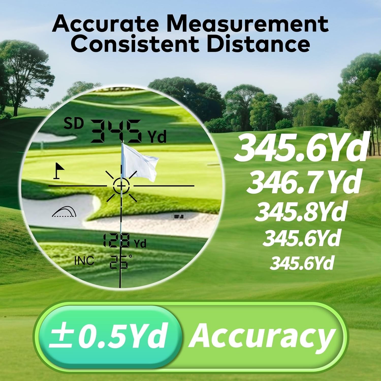 1200Yards Range Finder Golf with Slope, 7X Magnification Range Finder, Lightweig
