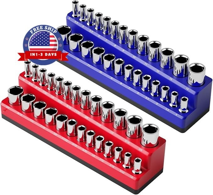 Organizador magnetico para dados de 1 4 pulgada pack de 2 metricos y SAE NUEVO