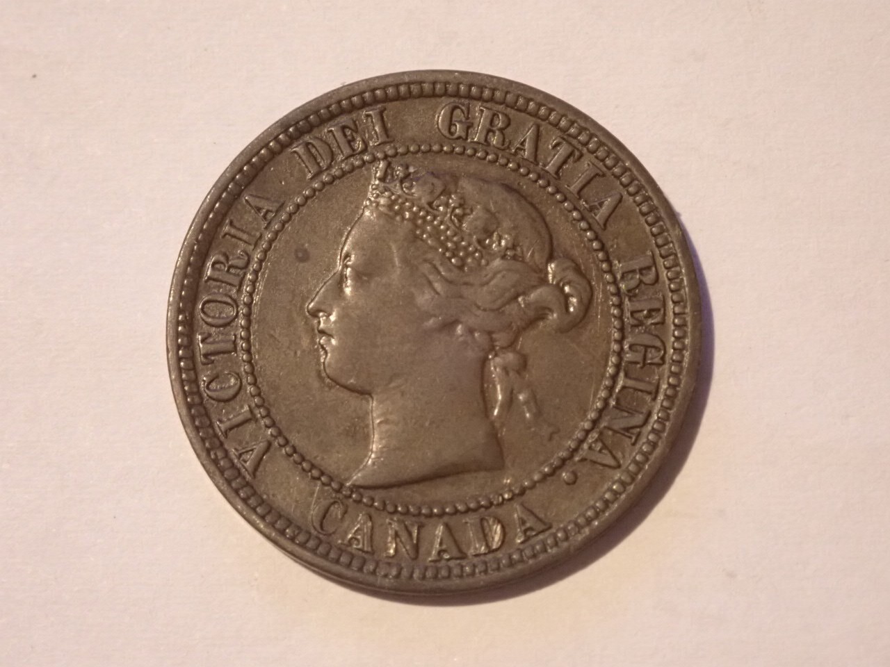 1876 H CANADA COPPER QUEEN VICTORIA 1 CENT in EXCELLENT COLLECTABLE CONDITION