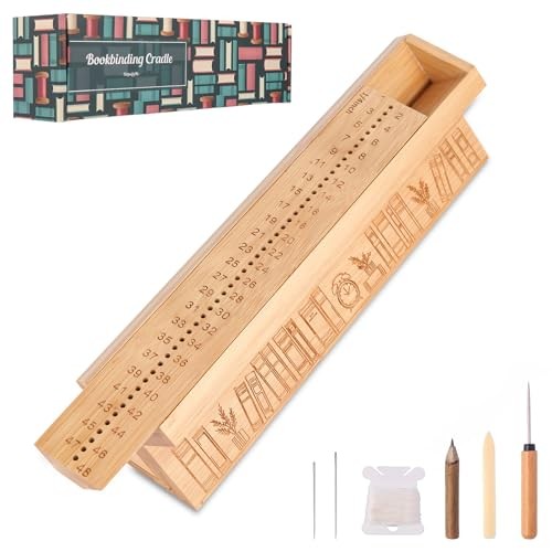 Bamboo Bookbinding Kits with an Awl, Book Binding Cradle, Book Binding