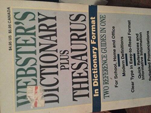 Webster's Two in One Dictionary & Thesaurus - Paperback By Nickel Press - GOOD