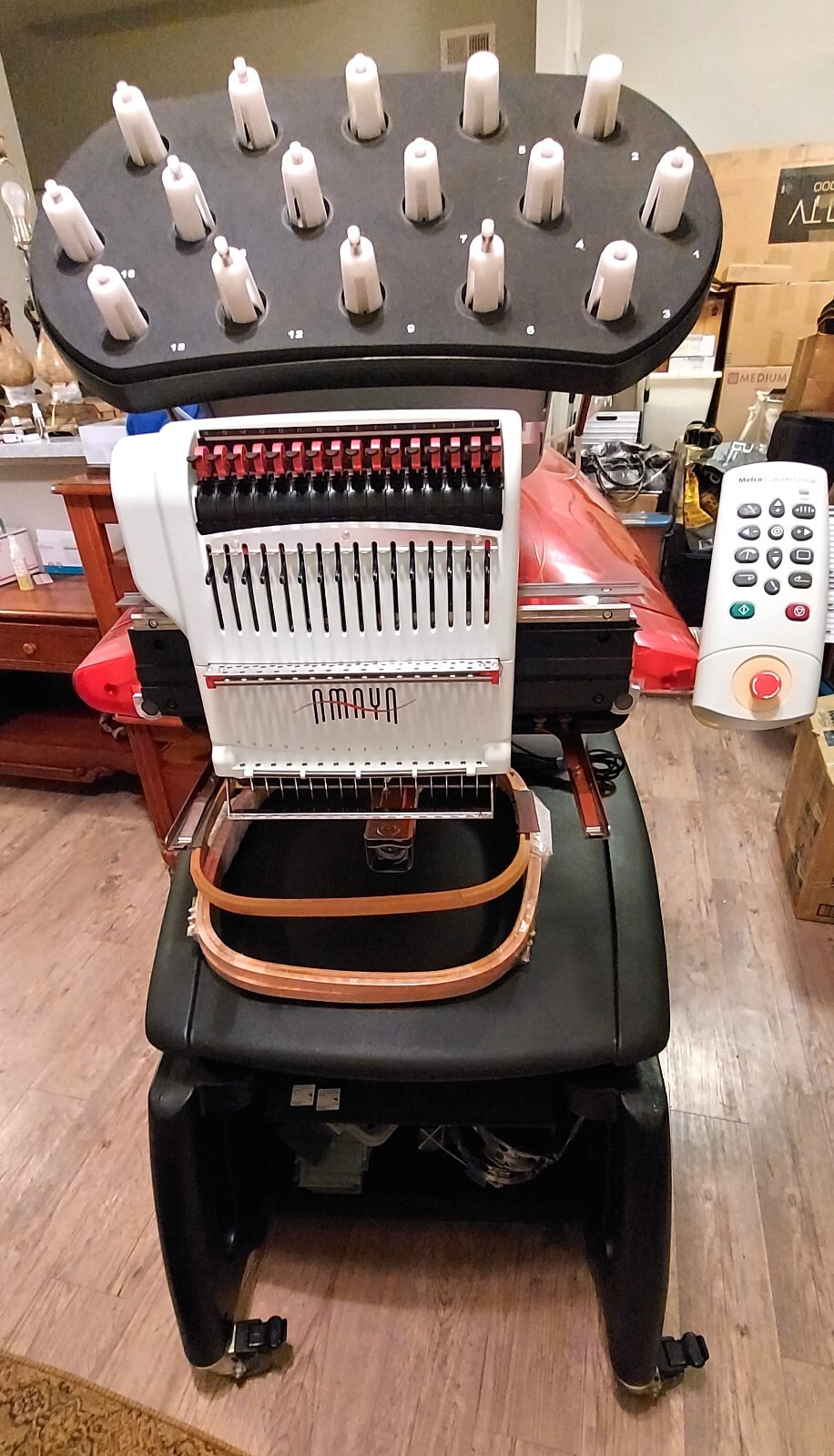 Melco AMAYA Commercial/Industrial Embroidery Machine w/Accessories